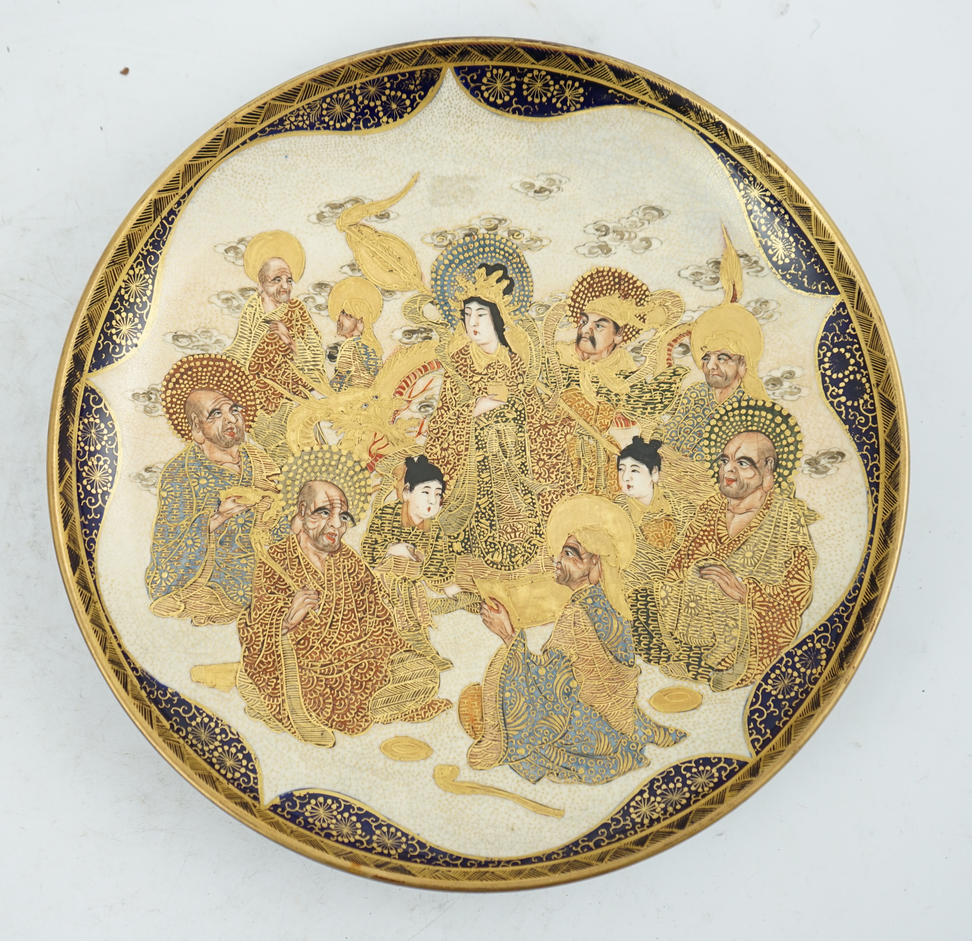 A Japanese Satsuma circular dish, Meiji period